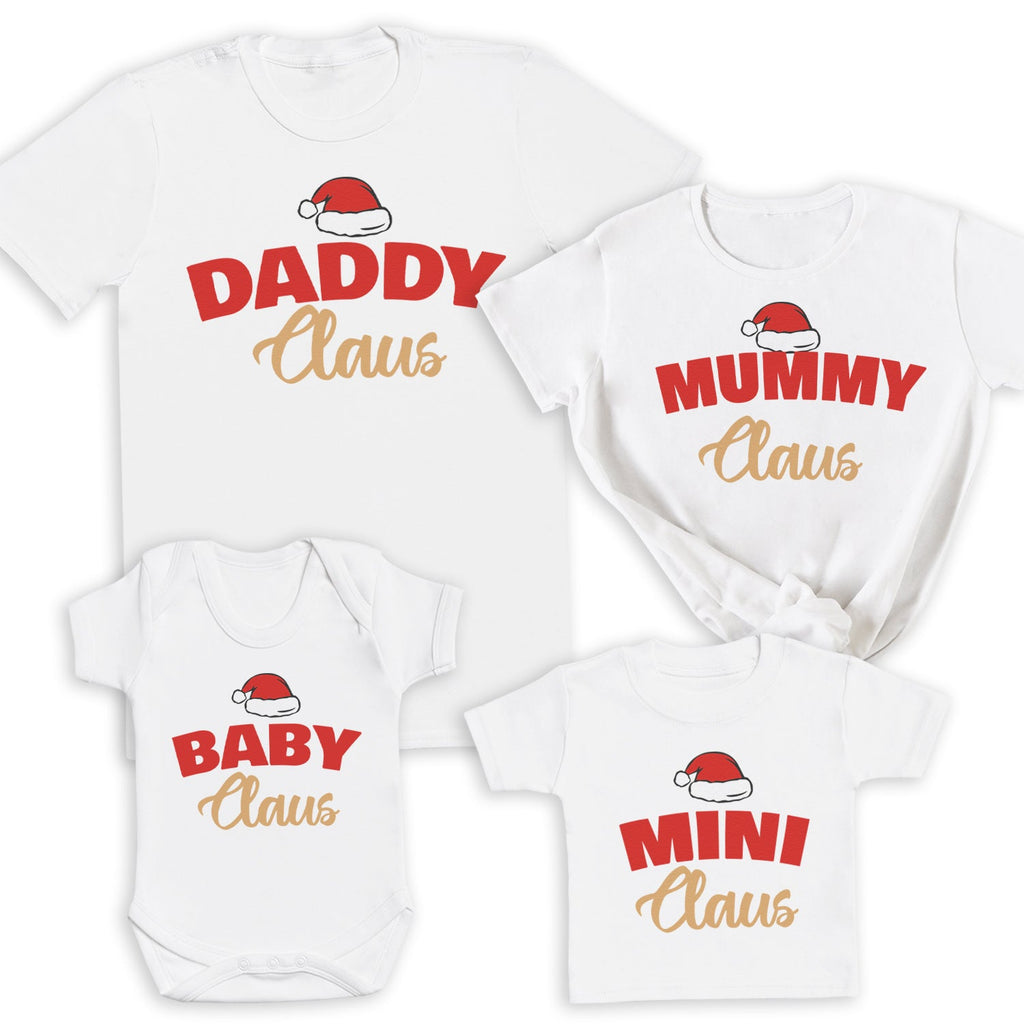 Daddy, Mummy & Mini Claus - Family Matching Christmas Tops - Adult, Kids & Baby - (Sold Separately)