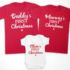 Personalised Daddy, Mummy & ... First Christmas - Family Matching Christmas Tops - Adult, Kids & Baby - (Sold Separately)