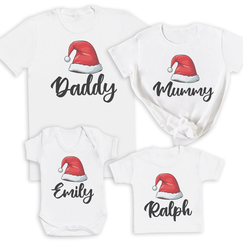 Personalised Daddy, Mummy & ... Santa Hats - Family Matching Christmas Tops - Adult, Kids & Baby - (Sold Separately)
