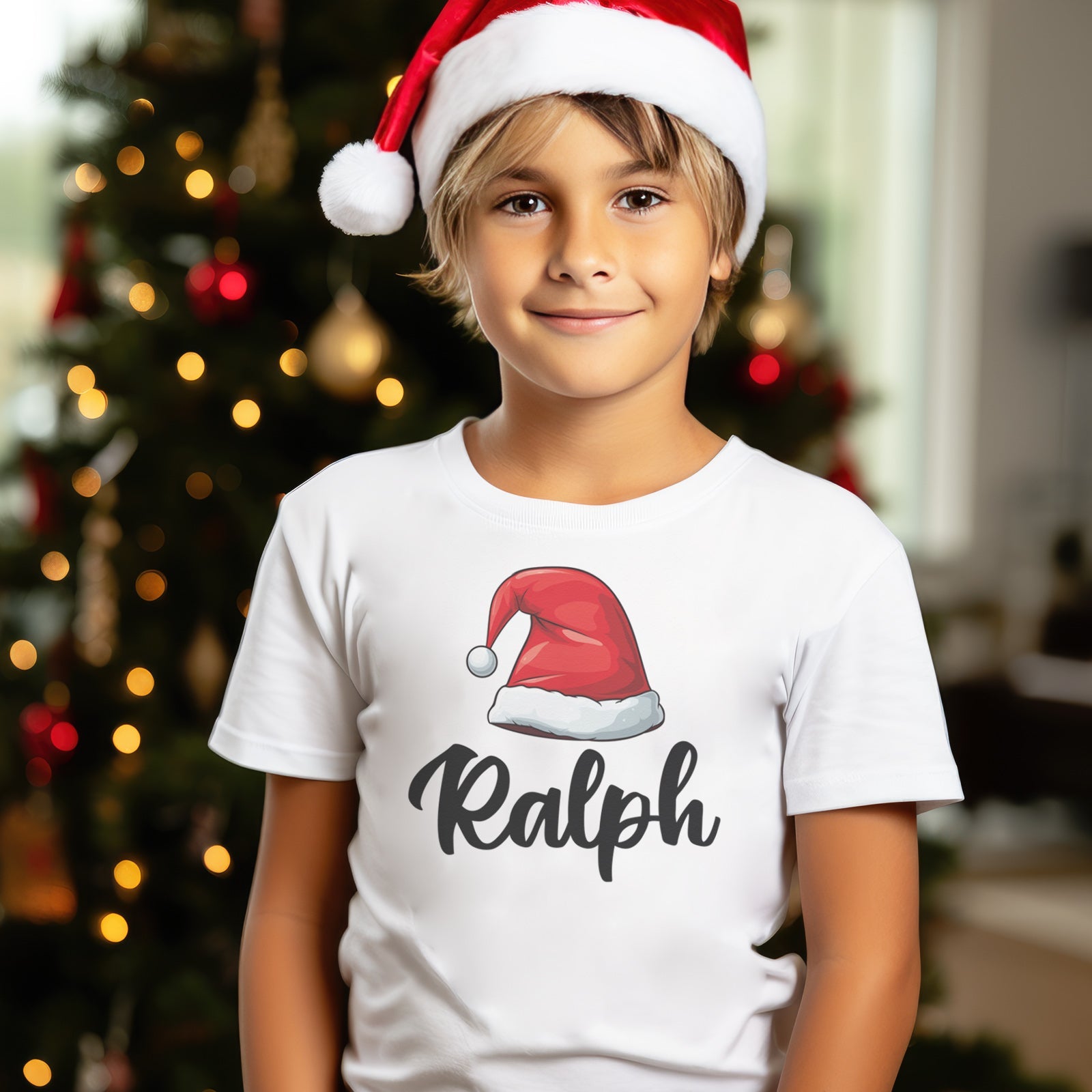 PERSONALISED Name Santa Hat Baby Kids All Styles Sizes