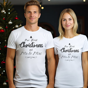 Our First Christmas as Mr & Mrs - Couple Matching Christmas Tops - (Sold Separately)