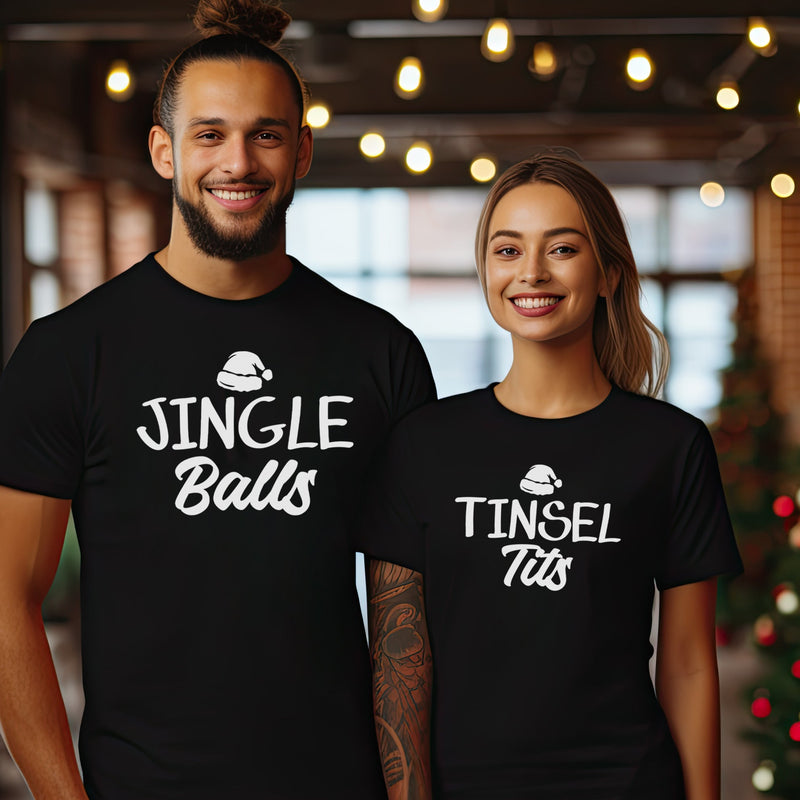Jingle Balls & Tinsel Tits - Family Matching Christmas Tops - Adult, Kids & Baby - (Sold Separately)