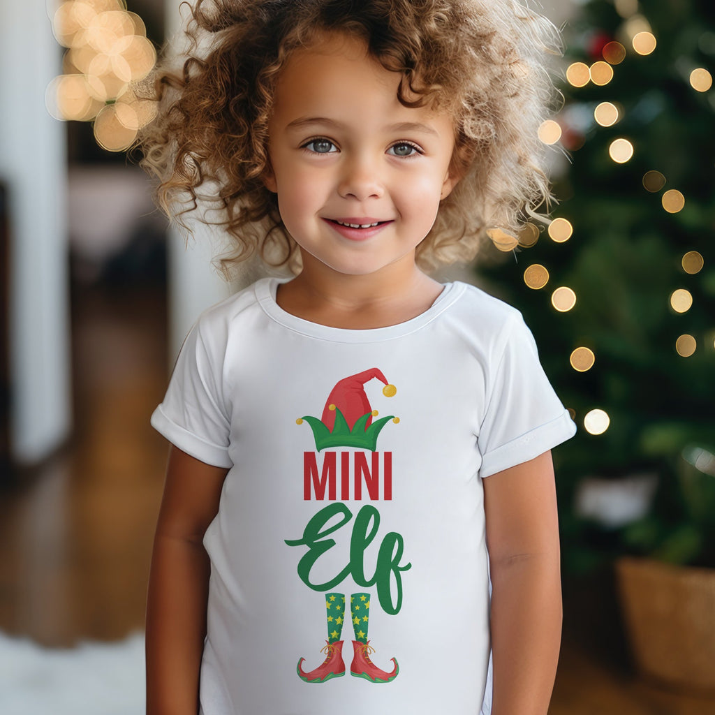 Mini Elf With Hat & Feet - Family Matching Christmas Tops - Adult, Kids & Baby - (Sold Separately)