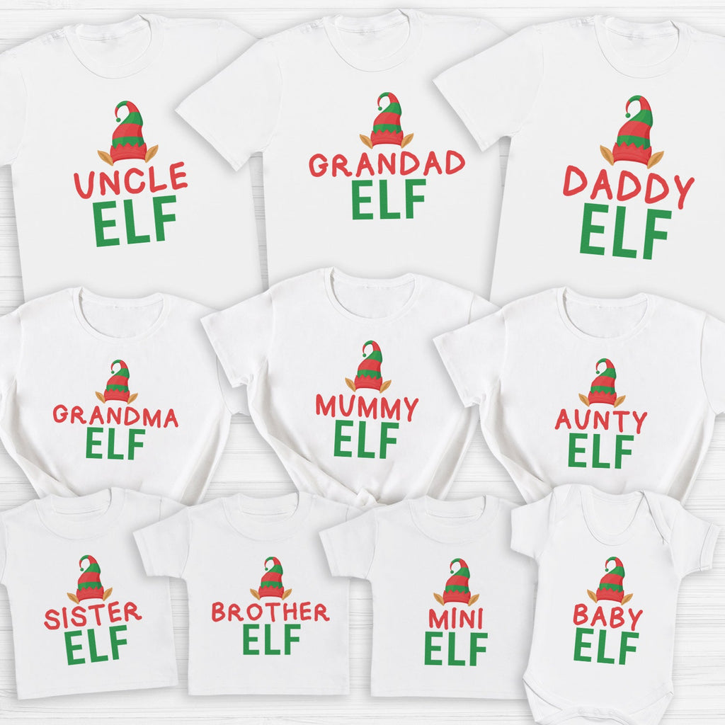 Full Family Elf With Hat - Family Matching Christmas Tops - Adult, Kids & Baby - (Sold Separately)