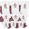 All Family Names Elfs - Family Matching Christmas Pyjamas - Top & Tartan PJ Bottoms - (Sold Separately)