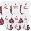 Full Family Claus Scripted - Family Matching Christmas Pyjamas - Top & Tartan PJ Bottoms - (Sold Separately)