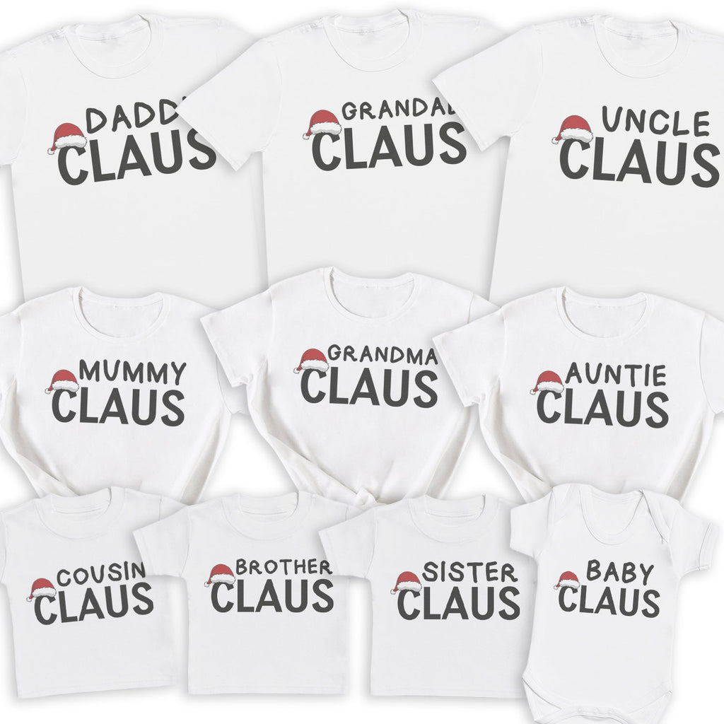 Full Family Claus Black Text - Family Matching Christmas Tops - Adult, Kids & Baby - (Sold Separately)