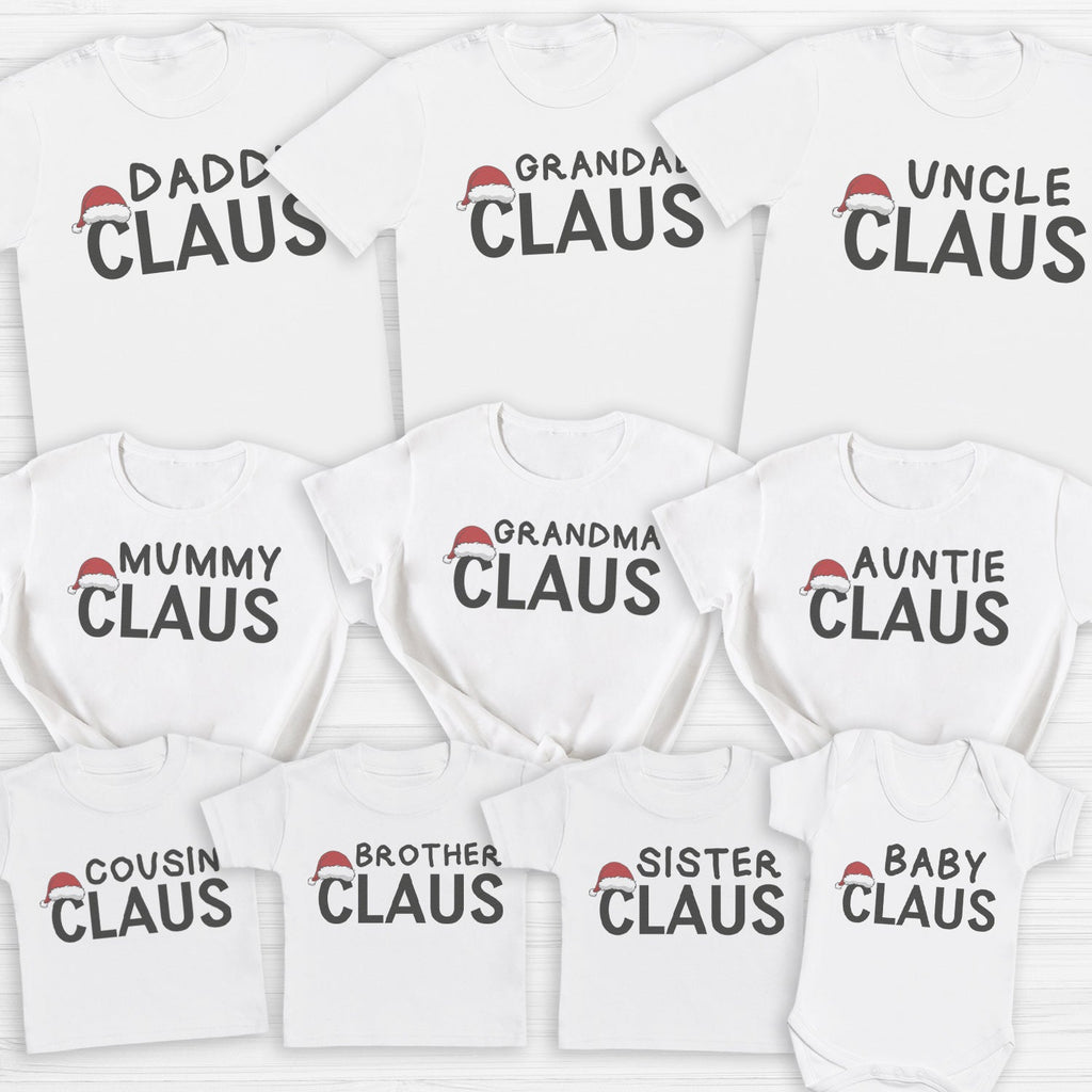 Full Family Claus Black Text - Family Matching Christmas Tops - Adult, Kids & Baby - (Sold Separately)