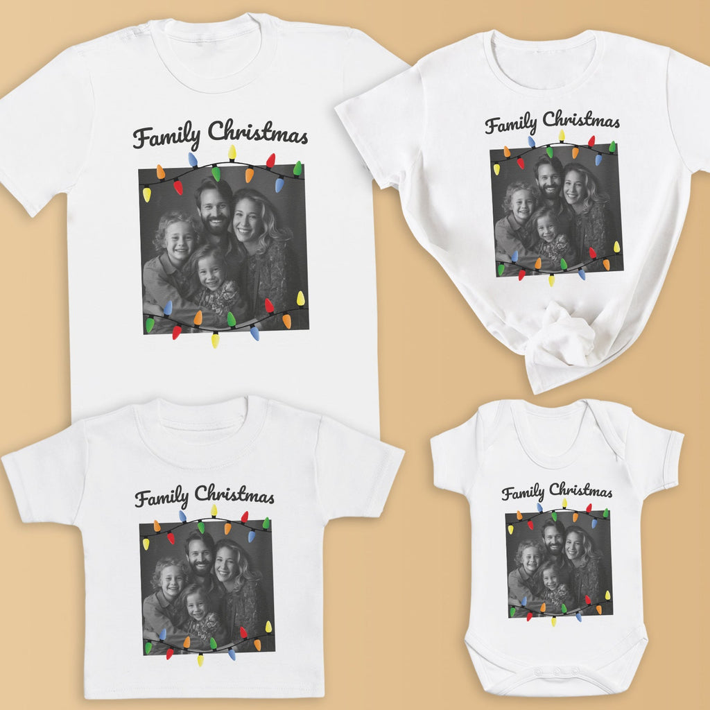 Personalised Family Christmas With Photo - Family Matching Christmas Tops - Adult, Kids & Baby - (Sold Separately)