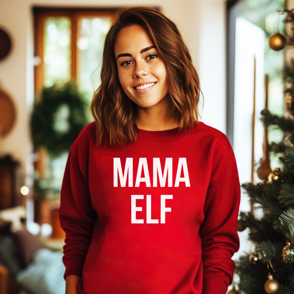 Mama Elf Christmas Sweater - Christmas Jumper Sweatshirt - All Sizes