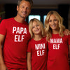 Papa, Mama, Mini Elf White - Family Matching Christmas Tops - Adult, Kids & Baby - (Sold Separately)