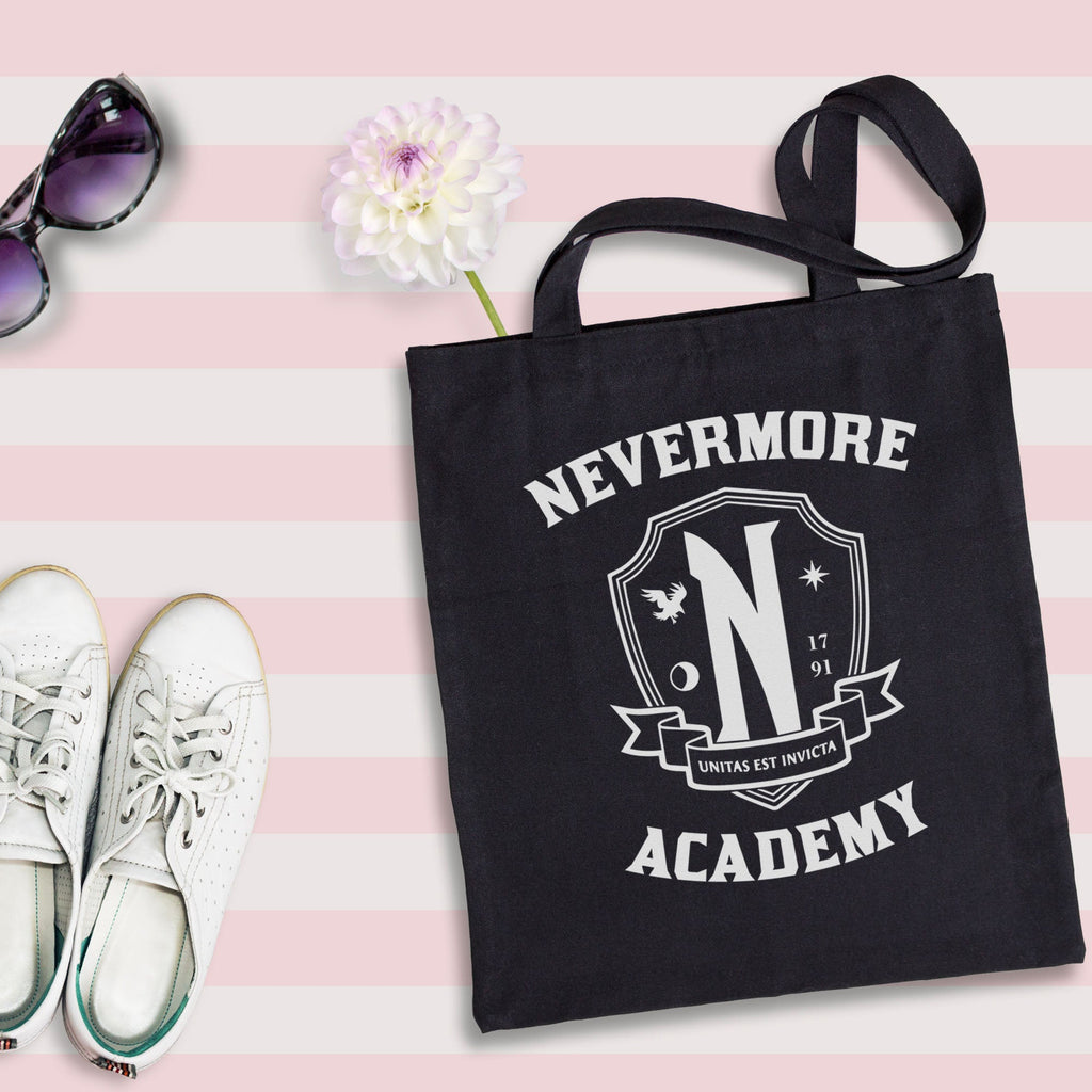 Nevermore Academy Front Logo Black Tote Bag