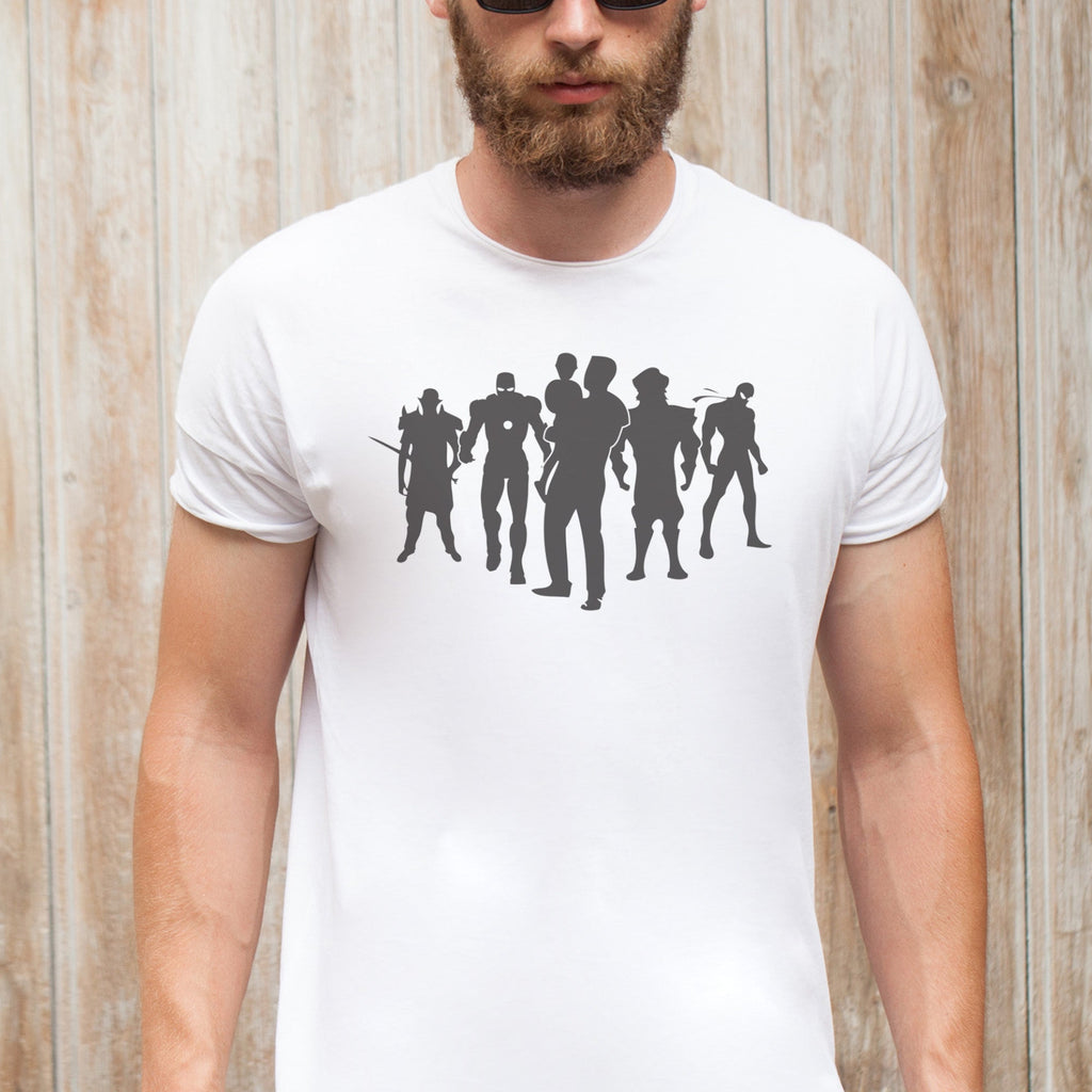 Dad with Superhero Personalities - Mens T-Shirt - Dads T-Shirt