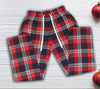 Personalised Dad, Mum & ... White Santa Hat- Family Matching Christmas Pyjamas - Top & Tartan PJ Bottoms - (Sold Separately)