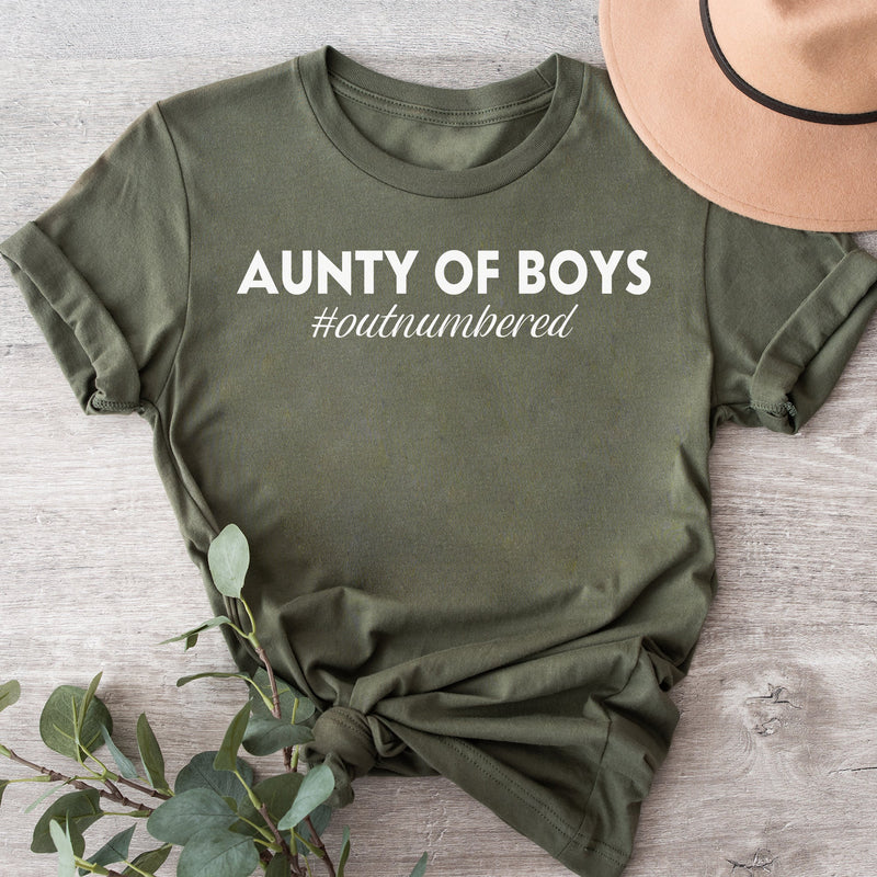 Aunty Of Boys #outnumbered - Womens T-Shirt - Auntie T-Shirt