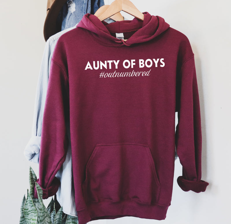 Aunty Of Boys #outnumbered - Womens Hoodie - Aunty Hoodie