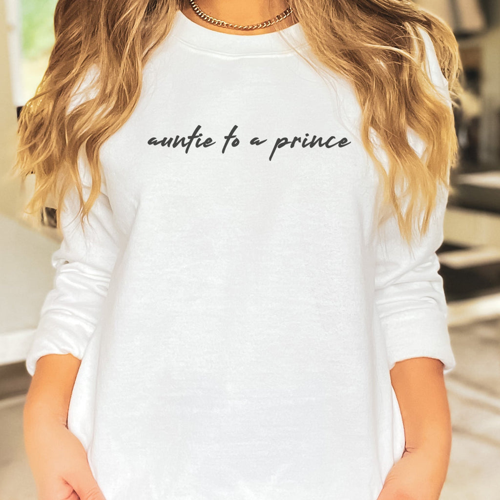 Auntie To A Prince - Womens Sweater - Auntie Sweater