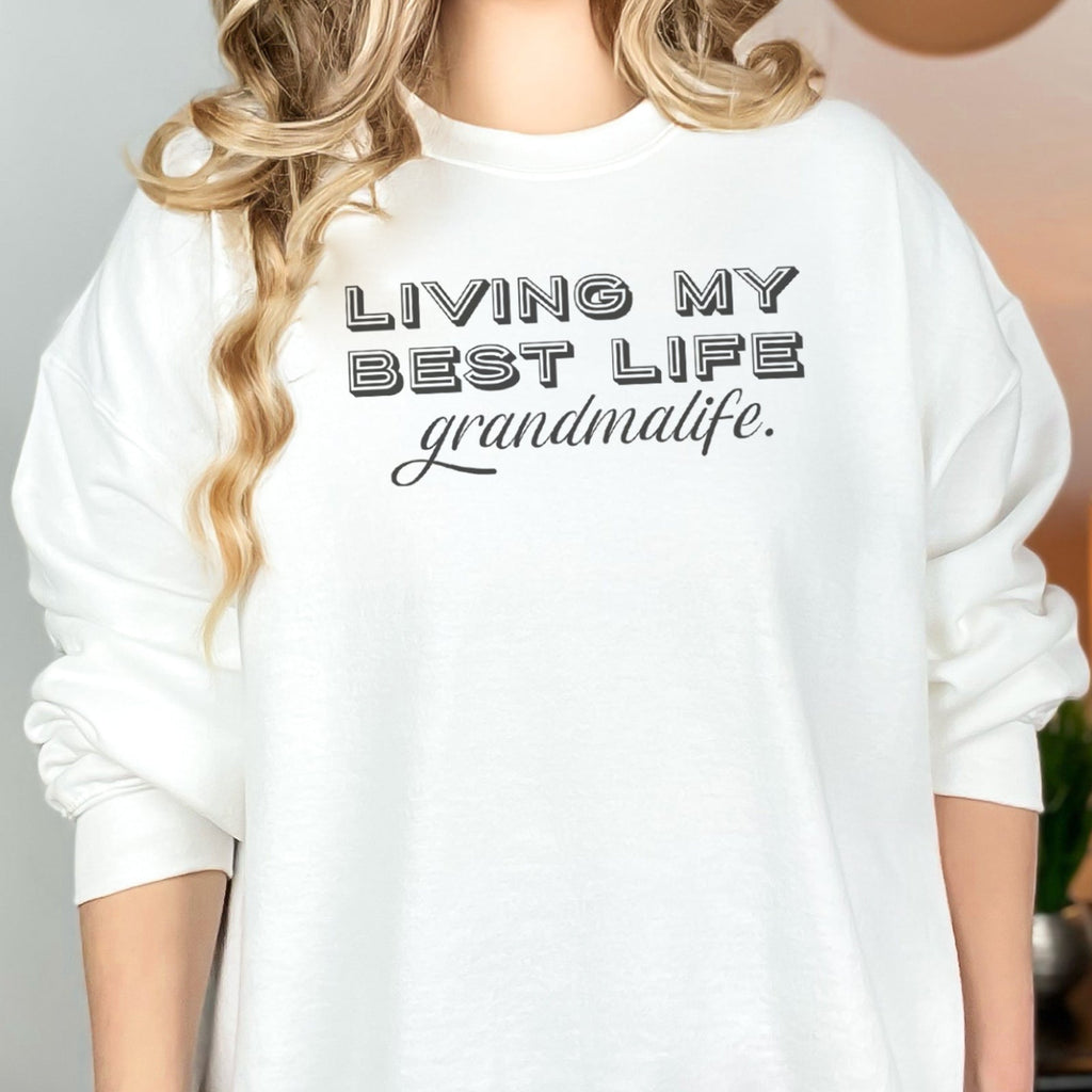 Living My Best Life Grandmalife - Womens Sweater - Grandma Sweater