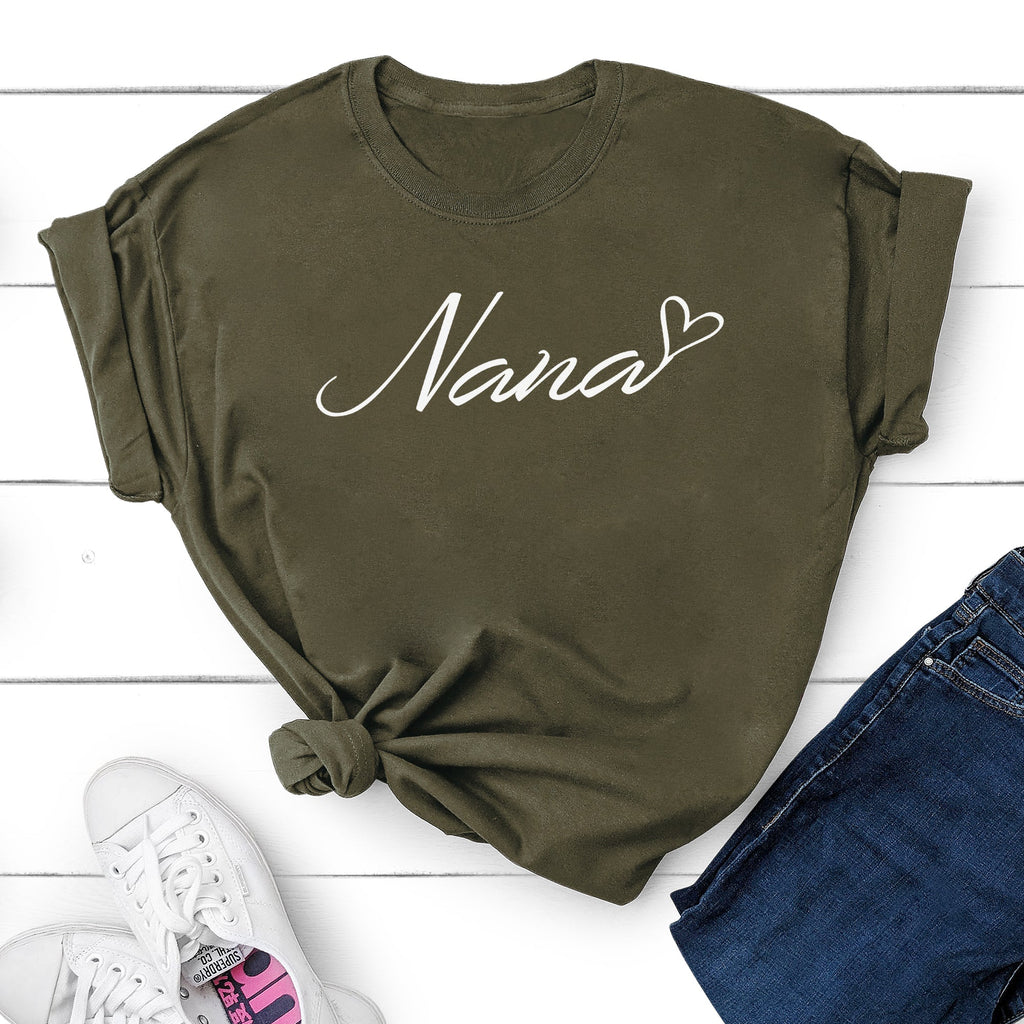 Nana with Heart - Womens T-Shirt - Grandma T-Shirt