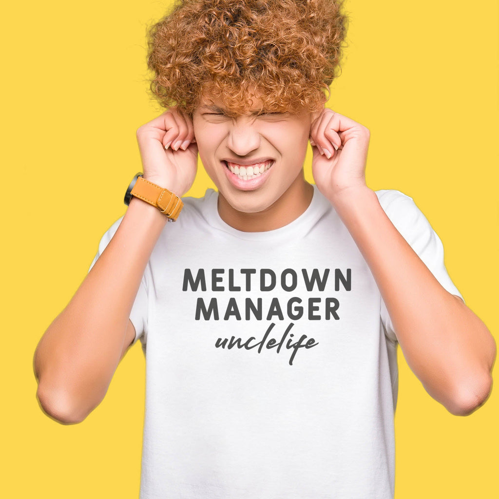 Meltdown Manager Uncle - Black - Mens T-Shirt - Uncle T-Shirt