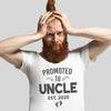 PERSONALISED Date & Promoted To Uncle - Black - Mens T-Shirt - Uncle T-Shirt