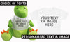 PERSONALISED Your Text Or Photo  - Matching Dinosaur Teddy & Baby Kids T-Shirt