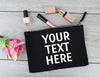 PERSONALISED Your Own Text or Name - Canvas Accessory Make Up & Purse Pouch