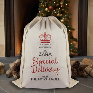 Personalised North Pole Airmail Express - Christmas Santa Sack