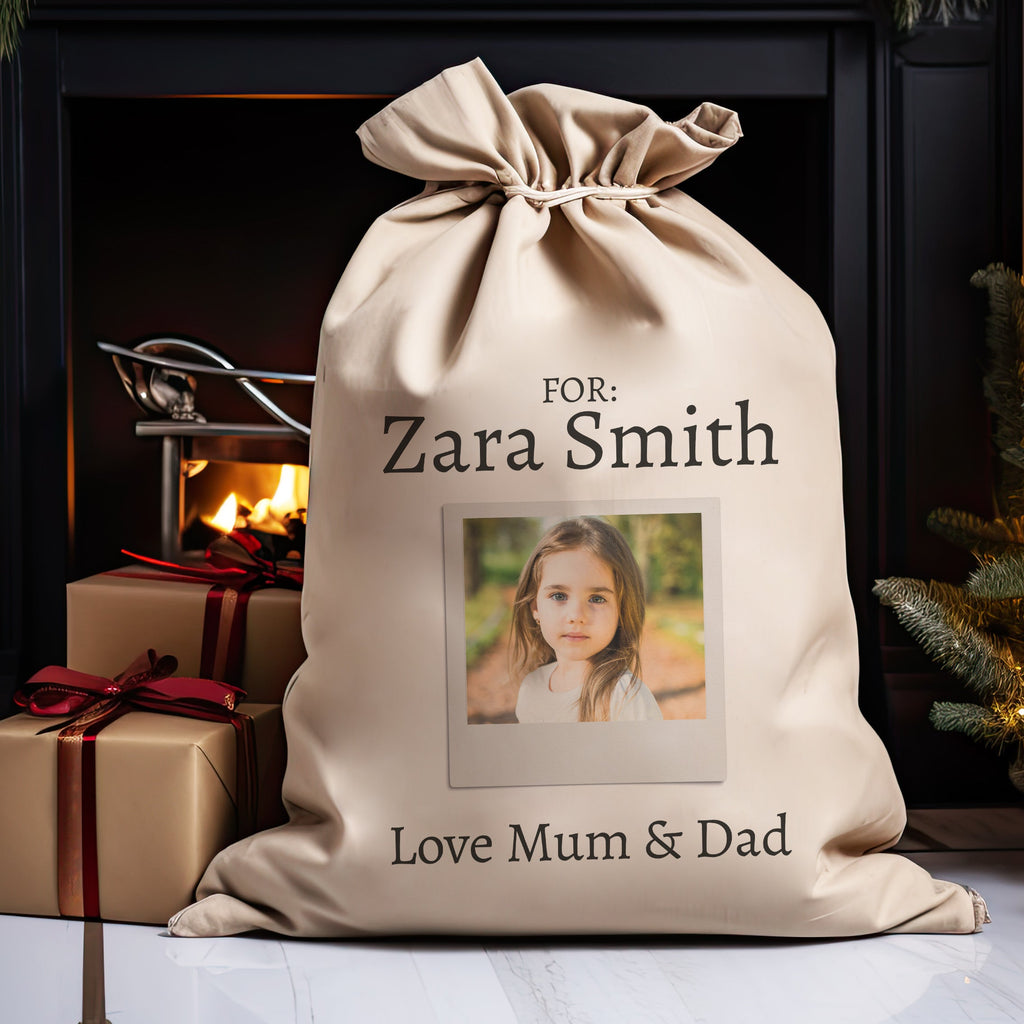 Personalised Photo For and Love Message - Christmas Santa Sack