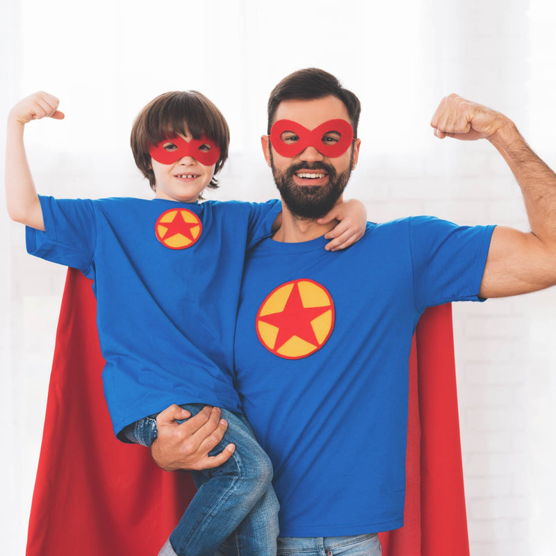 Superhero Star Design Matching Set - Mens T-Shirt & Kids T-Shirt - (Sold Separately)