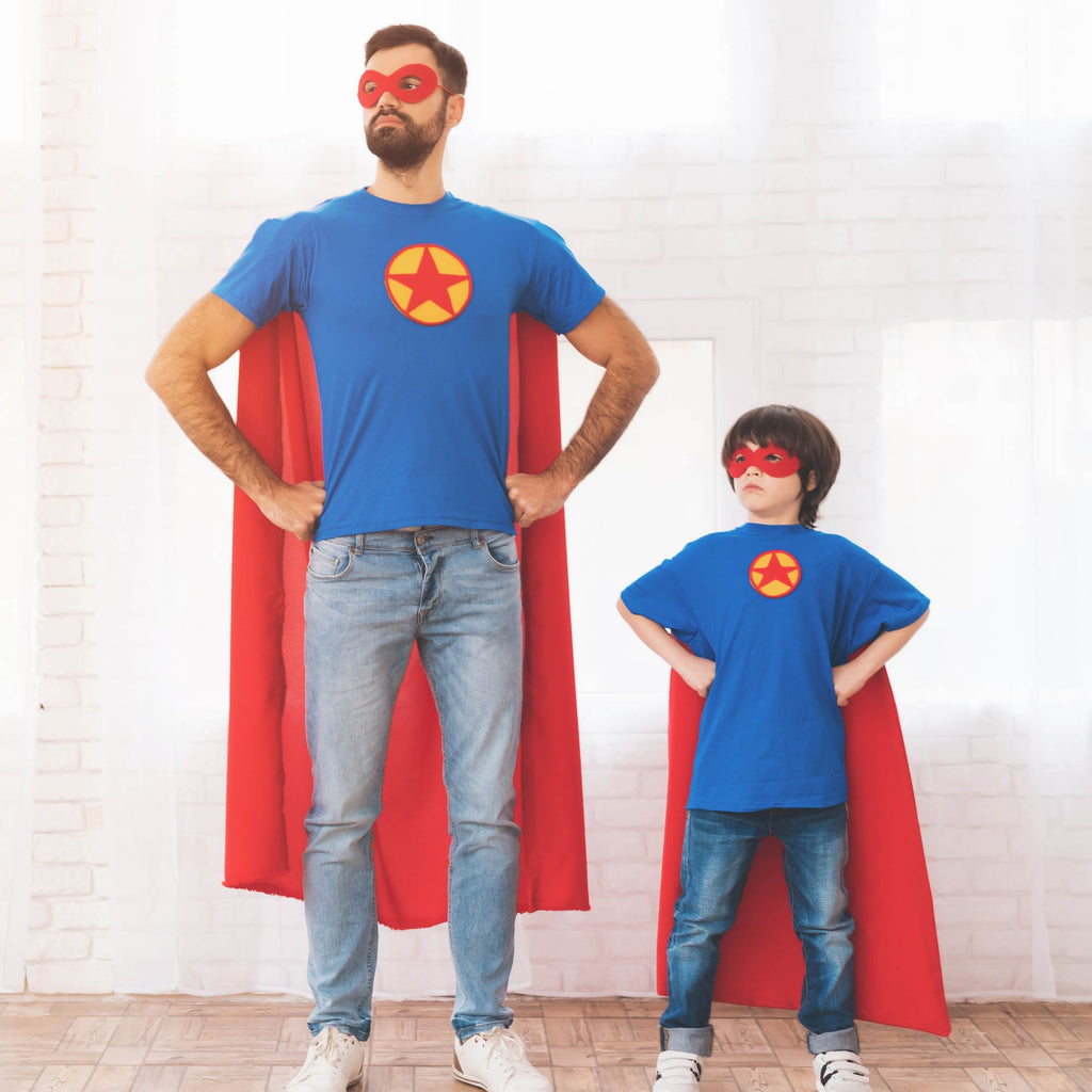 Superhero Star Design Matching Set - Mens T-Shirt & Kids T-Shirt - (Sold Separately)