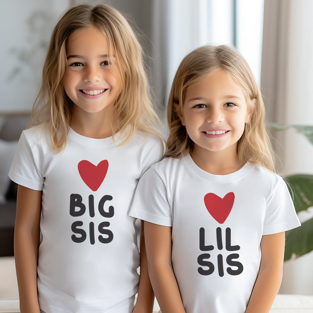 Big & Lil Sis Hearts - Matching Sisters Set - Matching Sets - 0M upto 14 years - (Sold Separately)