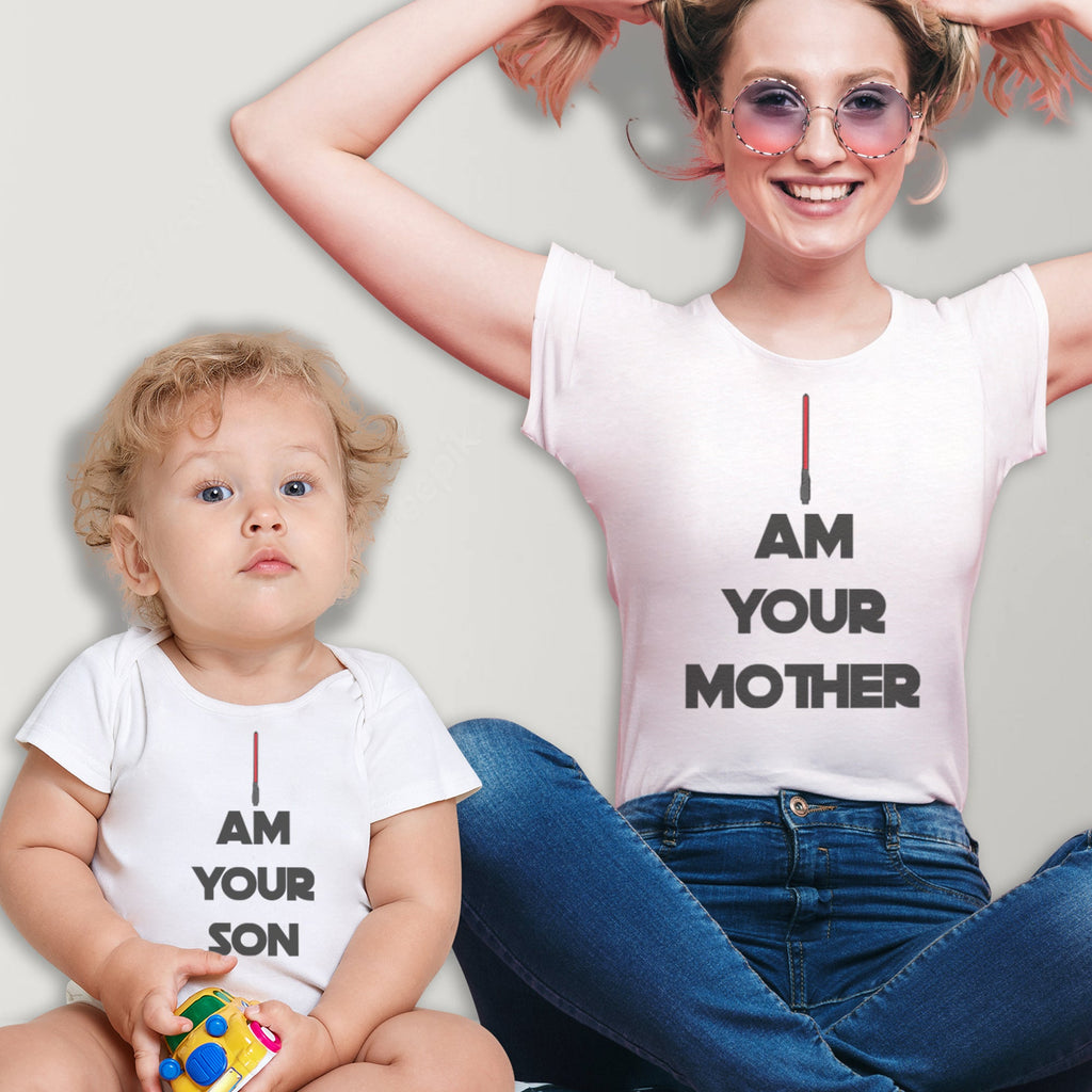 I Am Your Mother & I Am Your Son - Baby T-Shirt & Bodysuit / Mum T-Shirt - (Sold Separately)
