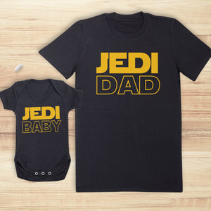 Jedi Dad & Jedi Baby - Mens T Shirt & Baby / Kids T-Shirt - (Sold Separately)
