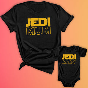 Jedi Baby & Jedi Mum - Baby T-Shirt & Bodysuit / Mum T-Shirt - (Sold Separately)
