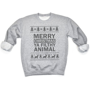 Merry Christmas Ya Filithy Animal Christmas Sweater - Christmas Jumper Sweatshirt - All Sizes
