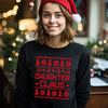 Claus Family Names Pattern Christmas Sweater - Christmas Jumper Sweatshirt - Black - All Sizes