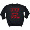 Claus Family Names Pattern Christmas Sweater - Christmas Jumper Sweatshirt - Black - All Sizes