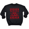 Claus Family Names Pattern Christmas Sweater - Christmas Jumper Sweatshirt - Black - All Sizes