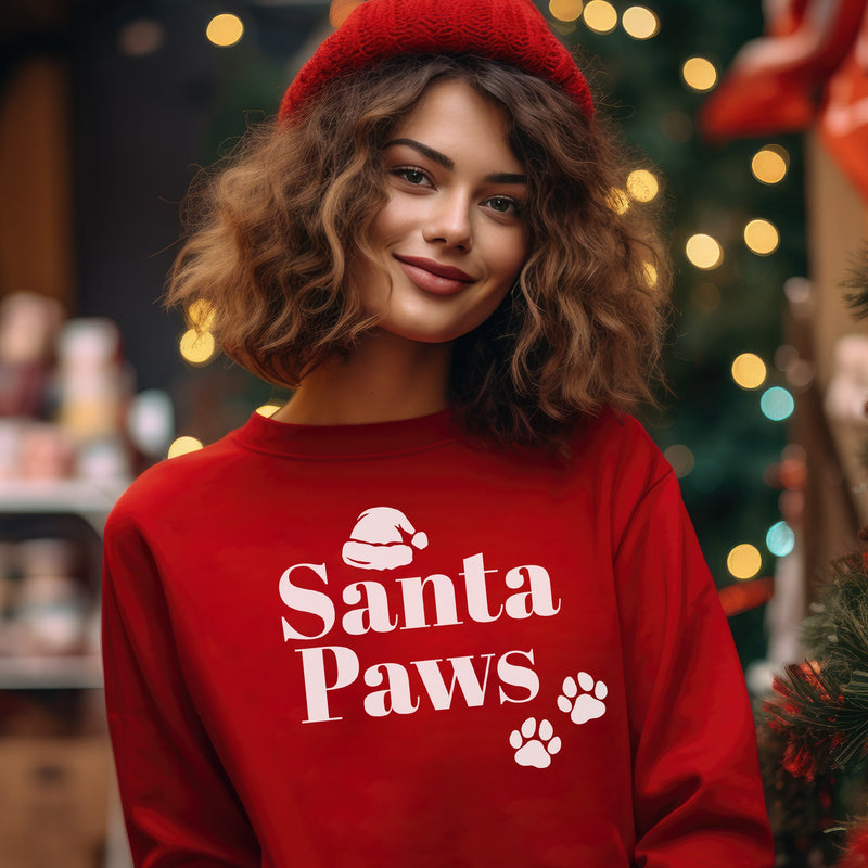 Santa Paws Christmas Sweater - Christmas Jumper Sweatshirt - All Sizes