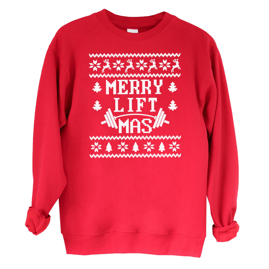 Merry Lift-Mas Christmas Sweater - Christmas Jumper Sweatshirt - All Sizes