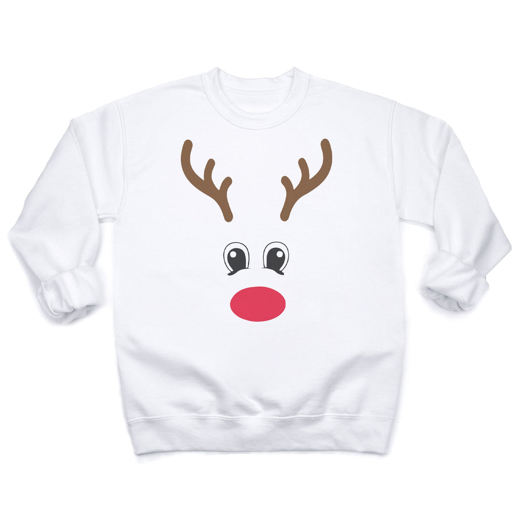 Reindeer Face Christmas Sweater - Christmas Jumper Sweatshirt - All Sizes