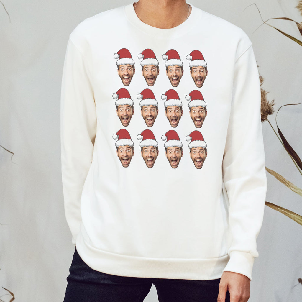 PERSONALISED Multiple Face & Santa Hat Christmas Sweater - Christmas Jumper Sweatshirt - All Sizes