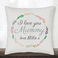 Personalised I Love You Mummy - Printed Cushion Cover - One Size