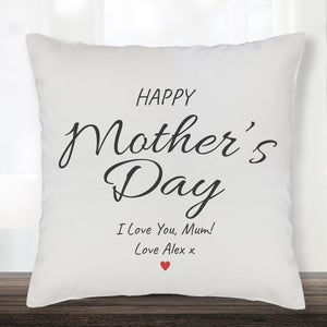 Personalised Happy Mothers Day- Printed Cushion Cover - One Size