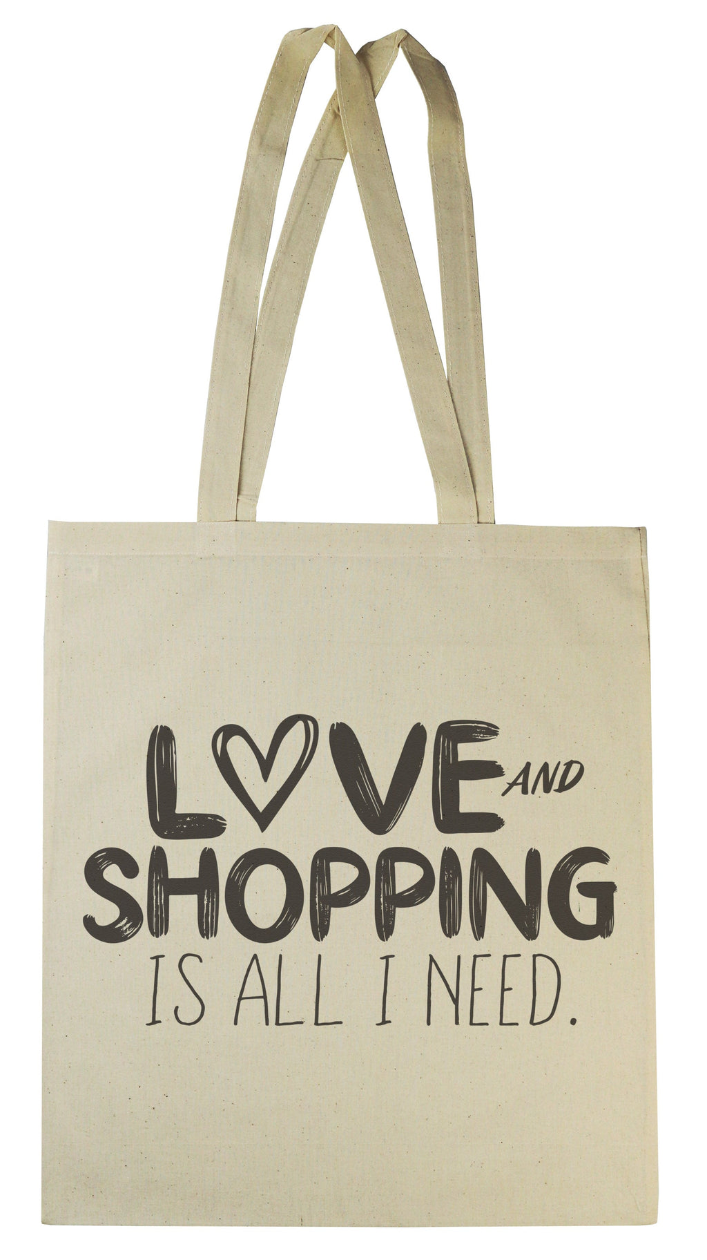 Love And Shopping Is All I Need - Canvas Tote Shopping Bag (4339412238385)