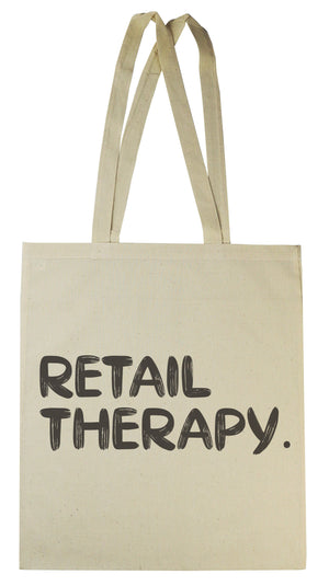 Retail Therapy - Canvas Tote Shopping Bag (4339412369457)