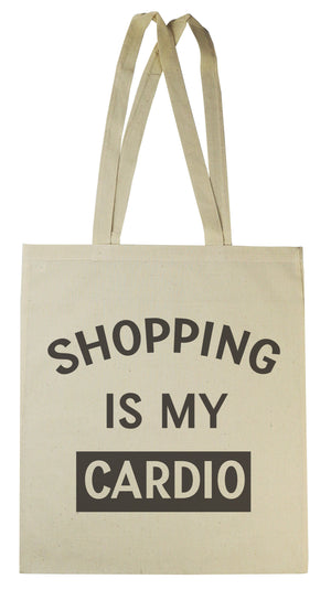 Shopping Is My Cardio - Canvas Tote Shopping Bag (4339411386417)