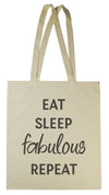 Eat Sleep Fabulous Repeat - Canvas Tote Shopping Bag (4339411484721)