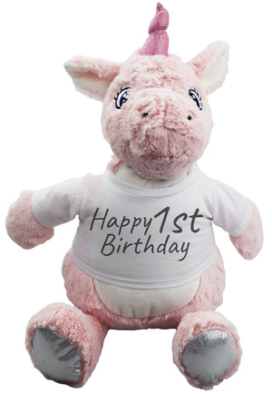 PERSONALISED Happy Birthday - Teddy & Teddy T-Shirt Message